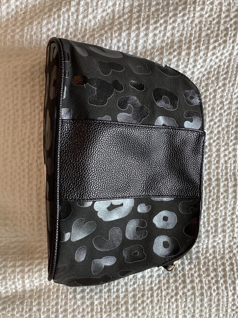 Black Leopard Print Cosmetic Bag